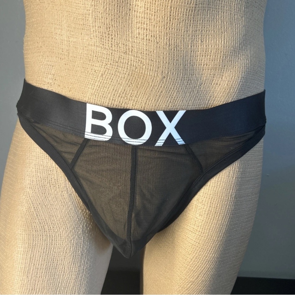 New Box Menswear All Over Mesh Brief, Black, XXL